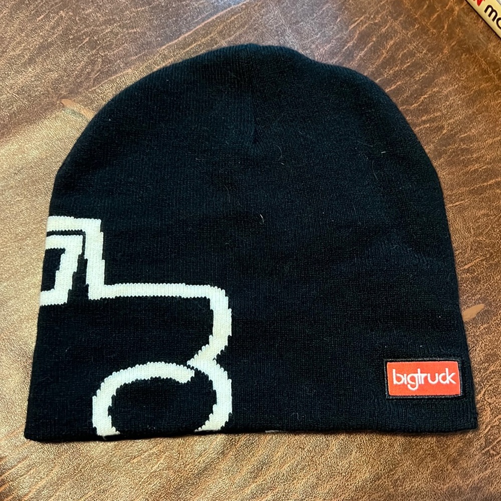 Big truck, black and white beanie